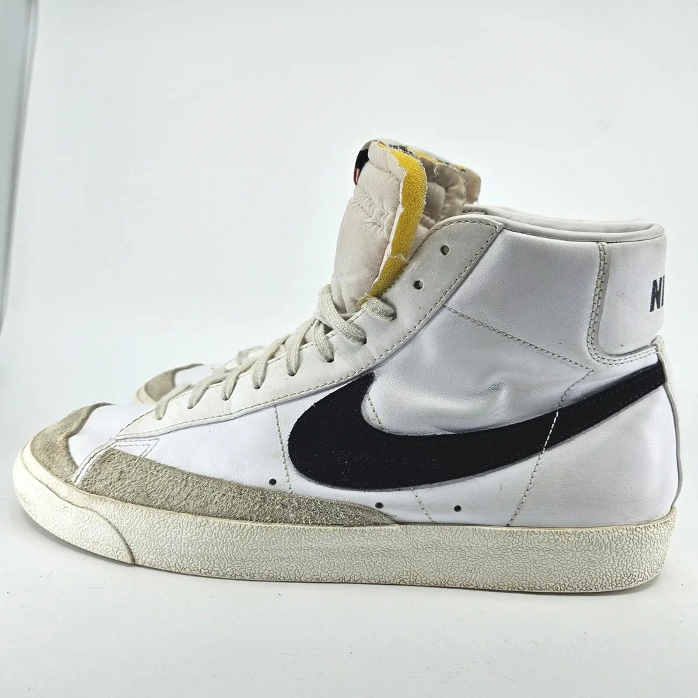 Nike Blazer Mid '77 Vintage White‎ Black High Top Basketball Shoes Men's Size 13